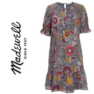 MADEWELL Ruffle Sleeve Popover Minidress S
